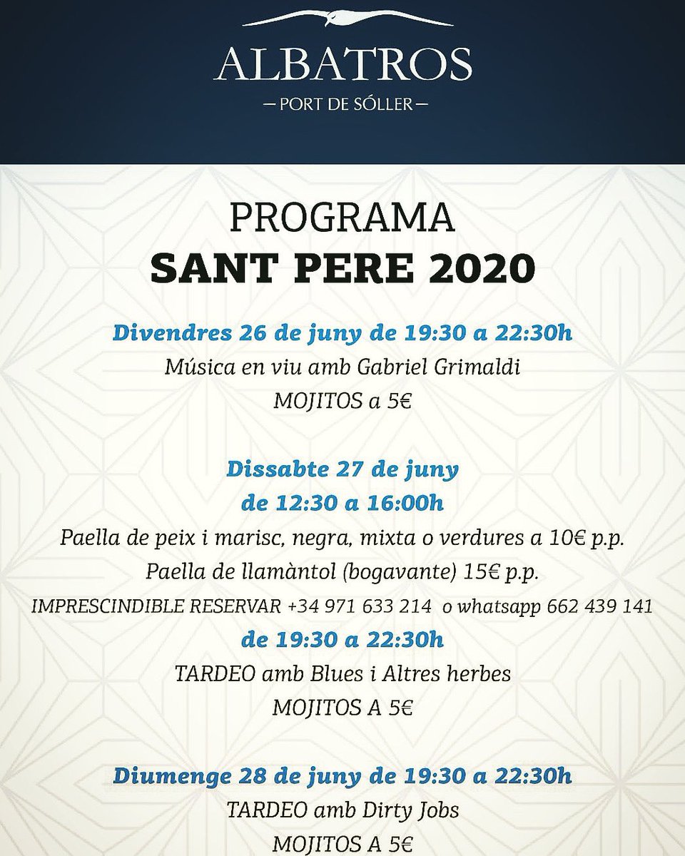 Dirtysoficial's tweet image. .👉Després d’un parell de mesos d’aturada involuntaria, avui, per fi, tornam amb una sessió en format sunset a s’Albatros🤘㊗️!
.
.👉Una sessió pensada per passar un bon capvespre amb bona música🍹🍺! Vos esperam a partir de les 19.30!
.
.DIRTYJOBS🙌㊗️.
.
.#dirtyjobs #albatros