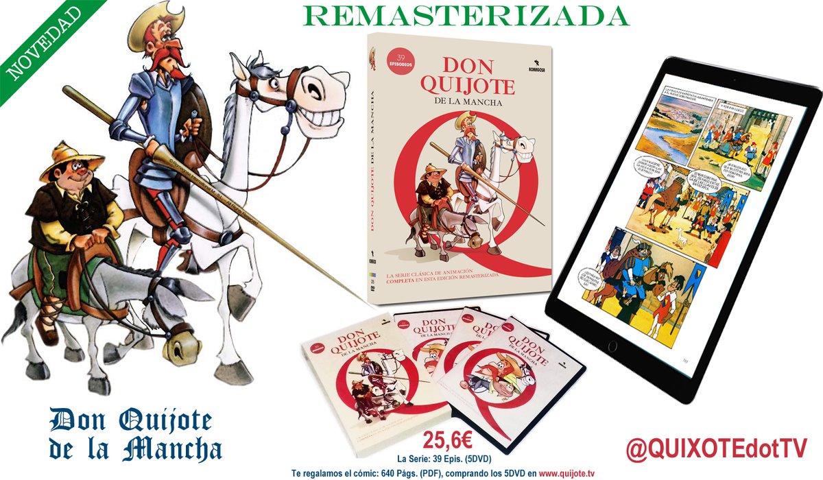 Gracias Daniel, de Campillo de Llerena, Badajoz, Extremadura,🇪🇸 , por comprar en nuestra web quijote.tv/dvddq12_B.htm la serie de dibujos animados DON QUIJOTE DE LA MANCHA EN 5 DVD. Tu compra nos ayuda y ha hecho posible que ayudemos con 2€ a <a href="/_CARITAS/">Cáritas Española ✳️</a> y 2€ a <a href="/Acontraelhambre/">Acción contra el Hambre España</a>