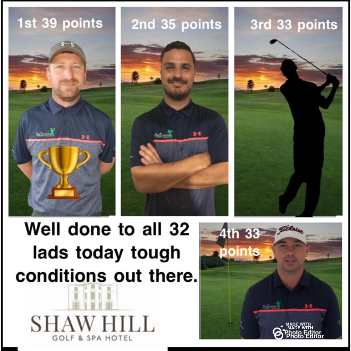 Swingers_Golf_'s tweet image. Well done to yesterday’s top 4. 
1st place- Stanno 🏆 and voucher
2nd place- Mero Clarke’s voucher 
3rd place- Leon Clarke’s voucher 
4th place- Shaun Clarke’s voucher 

Thanks to @shawhill1 for having us an big thank you to @GolfClarkes for sponsoring the day and the vouchers