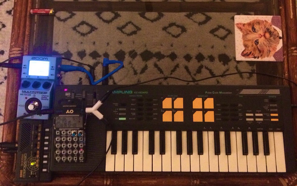 MattMilesDixon's tweet photo. Love the bit rate of the #casiosk5 Going to recreate this set up and take samples. I sold the #monotron but can replace with st else. #geartalk #sampler #po35 #zoomcdr #synthsetup https://t.co/qYiImtjQtV