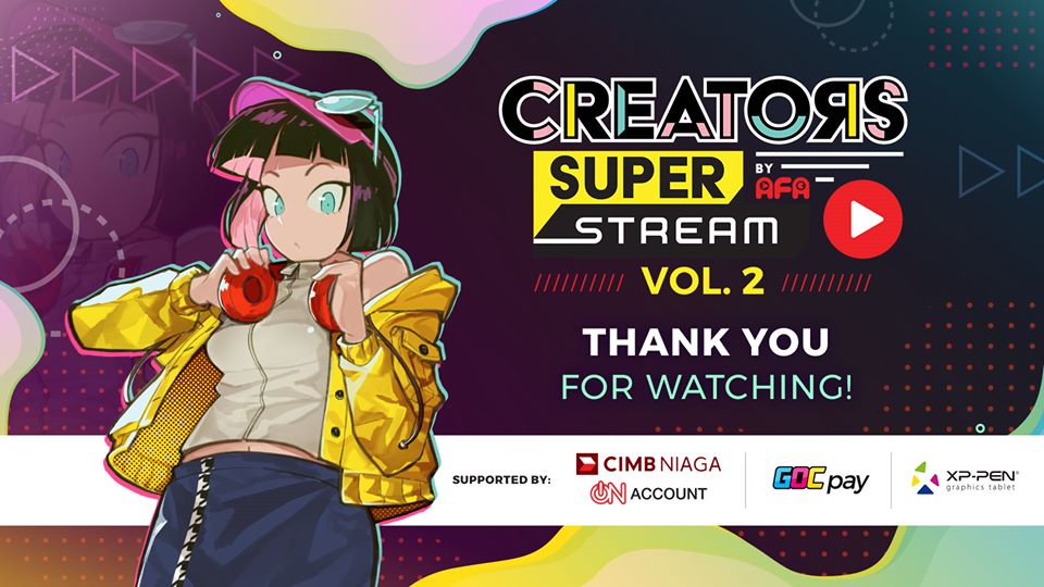 #CSSVol2 Terima kasih telah menonton CSS 3 hari ini!

Kalian masih dapat menonton archive video hingga Selasa, 30 Juni jam 7 malam untuk para pemegang tiket!

Dapatkan tiket disini:
css.creatorsuperfest.com/tickets/

Sampai jumpa di show berikutnya!

Stay Home, Stay Safe, Stay Creative!