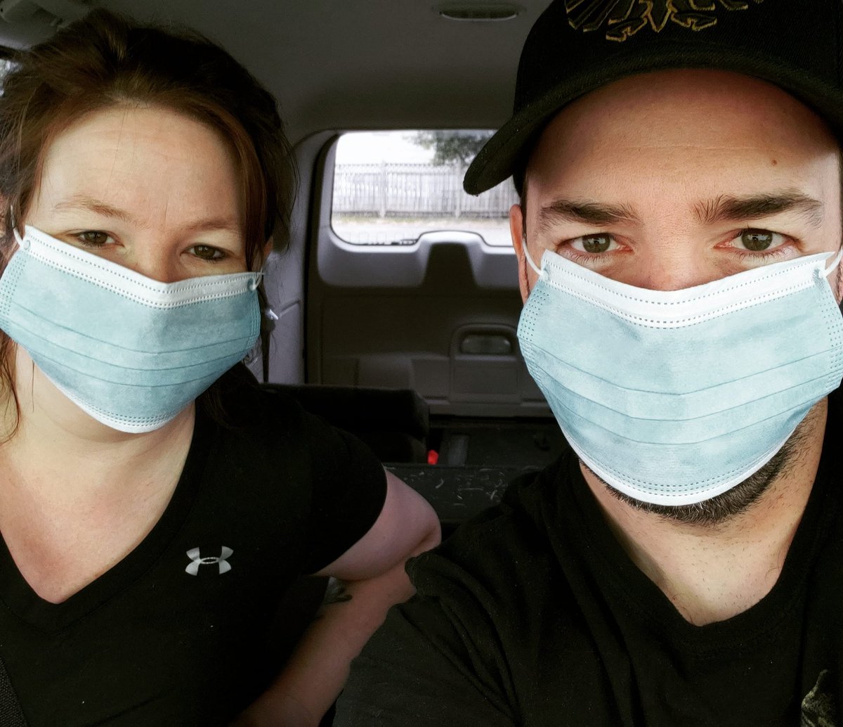No we have not become doctors lol Wearing a mask is now mandatory in our area. If you are caught with out one, you can be fined up to $5000. So this is how we are thrifting today. How is everyone doing today???