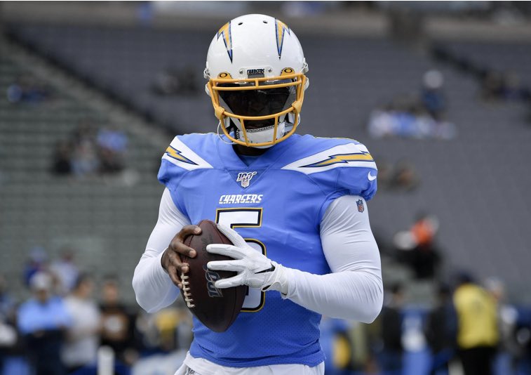  #QB35 - Tyrod TaylorThe best option the  #Chargers have at QB. A slight concern as, for me, Tyrod does not rank amongst the top 32. It’ll be somewhat interesting to see how long a leash he is given before making way for Herbert - something we’ll all see play out on Hard Knocks.