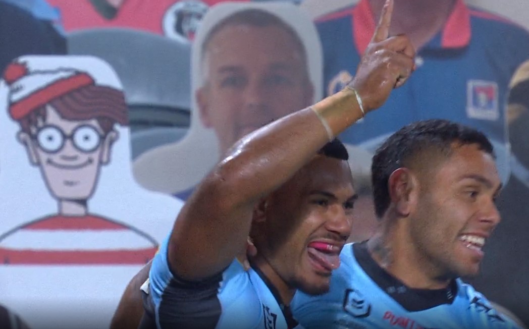 The cardboard cutout #nrl experience has delivered in spades. Nicely done whoever did this. #thereswally