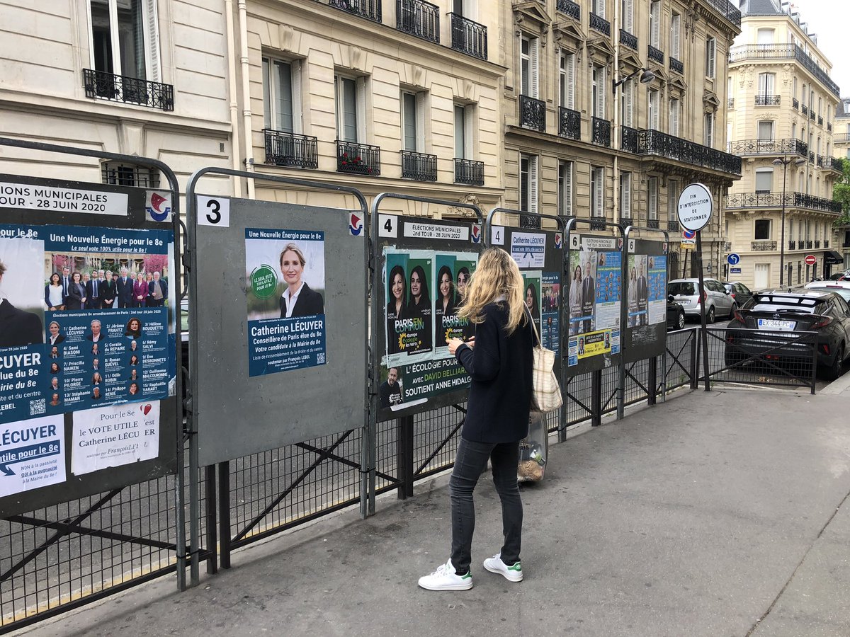 Es läuft die 2. Runde der #Kommunalwahlen in #Frankreich. Bis Mittag haben nur 15% ihre Stimme abgegeben, weniger als im 1. Gang zu Beginn der #Coronakrise. Die Grünen haben Chancen, mehrere große Städte zu gewinnen. Wenn ja: Warnung für #Macron 2022?