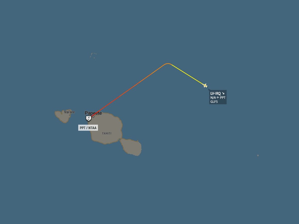Modo_S_'s tweet photo. Gulfstream V #LVIRQ Empresa FLYZAR #Messi Ruta San Fernando (FDO) / Santiago de Chile (SCL) / Papeete Polinesia Francesa (PPT) Bariloche (BRC) / Aeroparque (AEP)  27/28-JUN-2020 https://t.co/WlhFH7DDq7