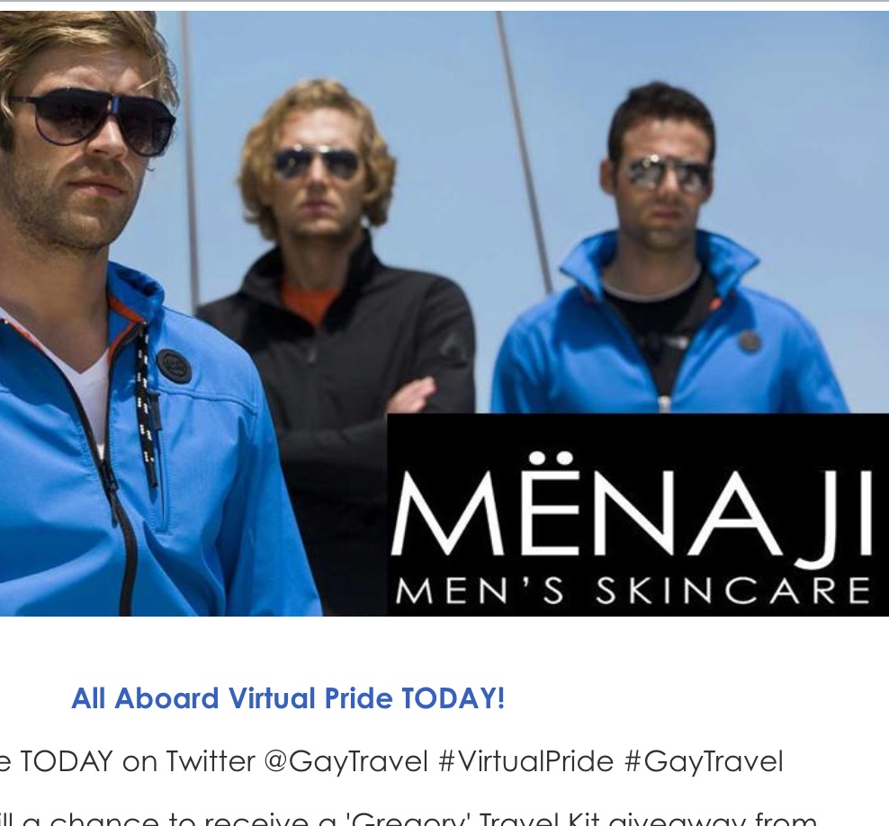 Virtual Pride Day!

Show your pride today! MËNAJI collaborates with <a href="/GayTravel/">GayTravel.com 🏳️‍🌈</a> and all participants will have a chance to receive a travel kit giveaway, including our 911 Eye Gel, ClearShave and Lip Agent. 30% off all orders today too with the code GAYTRAVEL.