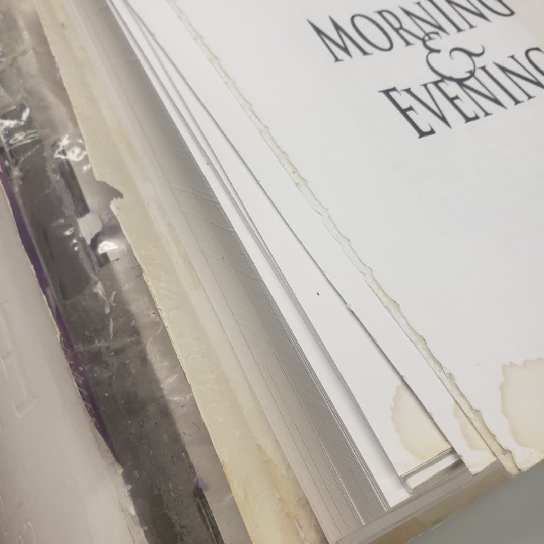 rosbookbinding's tweet image. Morning and Evening was in pieces but now it's sewn together with a sturdier cover that won't tear.