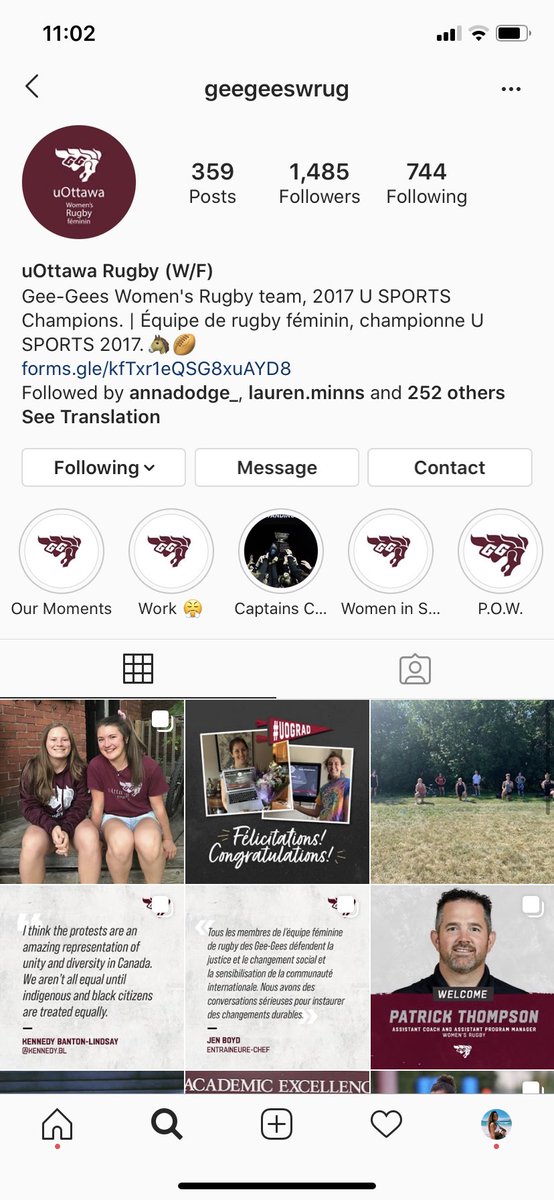 I would like for the POC at uOttawa, GGs, teammates and recruits, who are not feeling supported, to know that our Women’s Rugby account is not being run by anyone on the team (coaches included). Our team has expressed frustration multiple times and still nothing has been done.