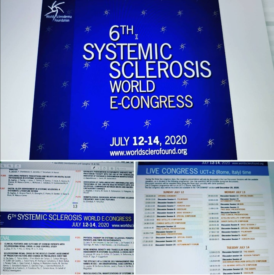 EmanuelaPraino's tweet image. Have you taken a look at the 6th #SystemicSclerosis World E-Congress Program? I'm already checking posters and presentations that I really don't want to miss! @Worldsclerofnd @EUSTAR_org #WSD2020 #SclerodermaAware #SclerodermaAwarenessMonth #sclerosmile