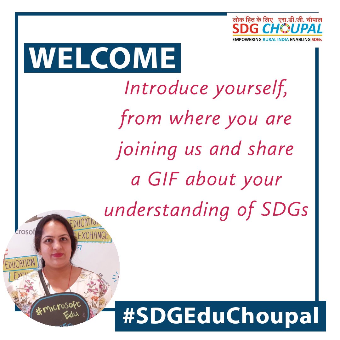 charuchhabra2's tweet photo. Welcome everyone to  #EduChatIND about Educators: Torch bearers of SDG movement.

Kindly introduce yourself.
and use #SDGEduChoupal in all tweets, please? 

#SDGChoupal

@unhabitatyouth
@nagrikfdn
@EdChatIND
@sdgchoupal
@RiseUp4SDGs 
@KnpsIndia https://t.co/JAURTxfq3f