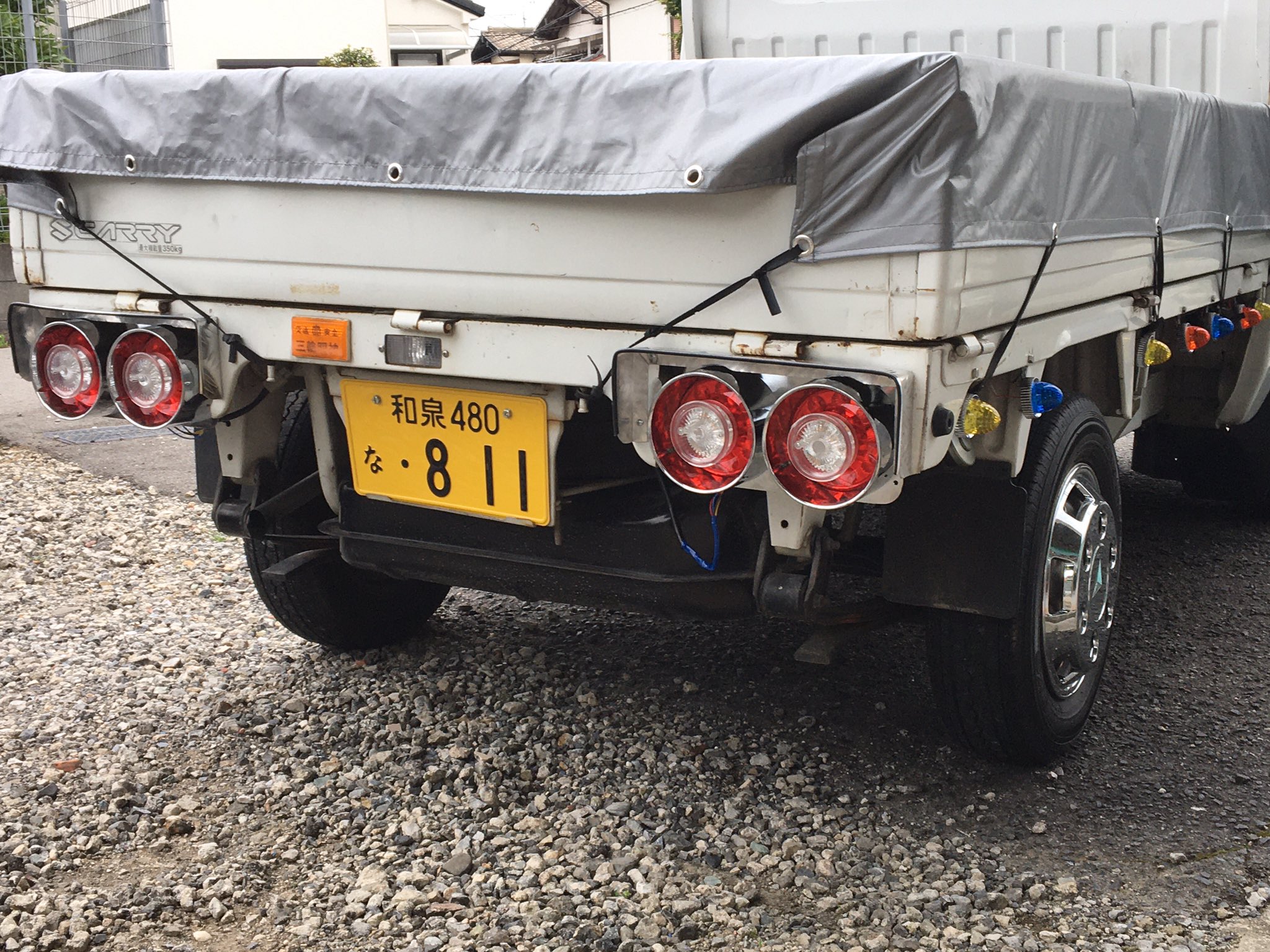 アローテールランプ 旧車 デコトラ トラック 当時物！アローテール2連 左右セット バイザー付 デコトラ