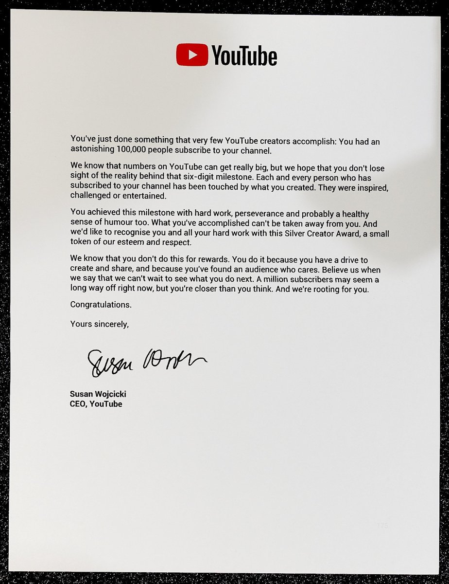 JackMasseyWelsh's tweet photo. When @SusanWojcicki hits 100k she'll get a letter from herself congratulating her https://t.co/zYHEhdbrbI