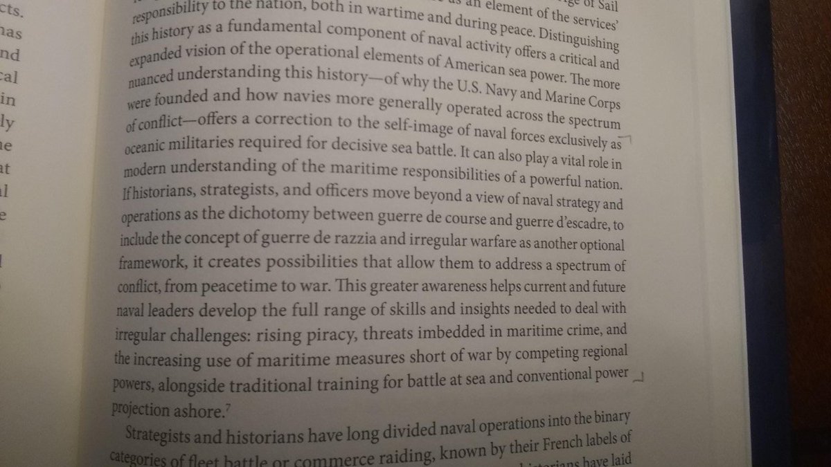 The US Navy, he argues, has always had modern & post-modern aspects. This passage really sums up the argument that Armstrong wants to make where the marks are below: 21/