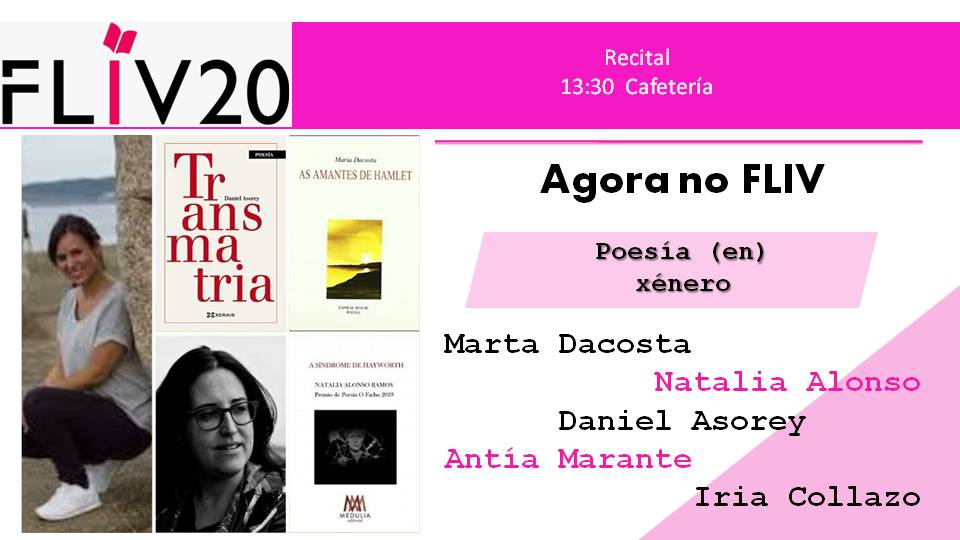 fliv_oficial (@flivoficial) on Twitter photo #FLIVinforma Ás 13.30 h. terá lugar o recital Poesía (en) xénero, con Marta Dacosta, @AntiaMarante , Daniel Asorey, <a href="/Augamarinha/">Iria Collazo</a> e @natalonsoramos
fliv.gal/index.php/gl/e…
#ÁbrelleAPortaÁCultura #aculturasegue #FLIV20 #FLIVinforma Ás 13.30 h. terá lugar o recital Poesía (en) xénero, con Marta Dacosta, @AntiaMarante , Daniel Asorey, <a href="/Augamarinha/">Iria Collazo</a> e @natalonsoramos
fliv.gal/index.php/gl/e…
#ÁbrelleAPortaÁCultura #aculturasegue #FLIV20