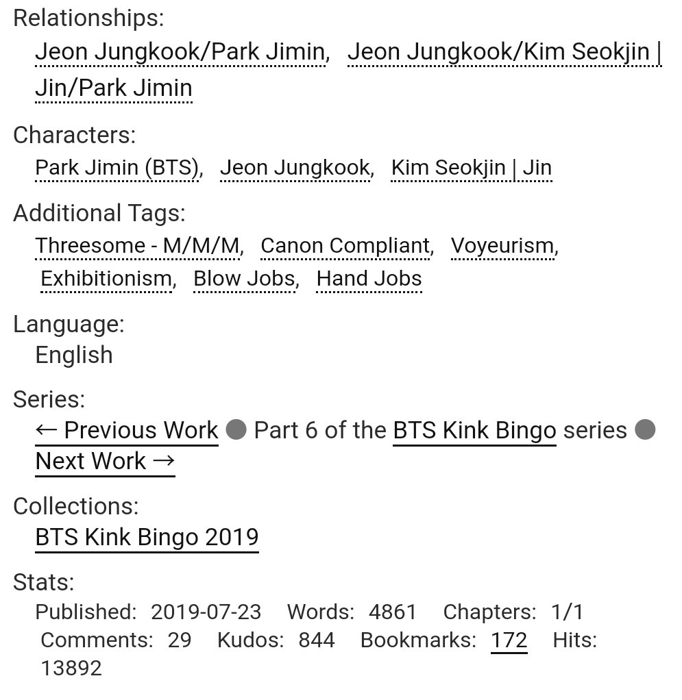 BTS POLY fic Caught by bwichimbap  https://archiveofourown.org/works/19944916 Idols SJ JM JK voyeurism !!! its sexy  im exposing myself in this thread i SWEARREAD TAGS 