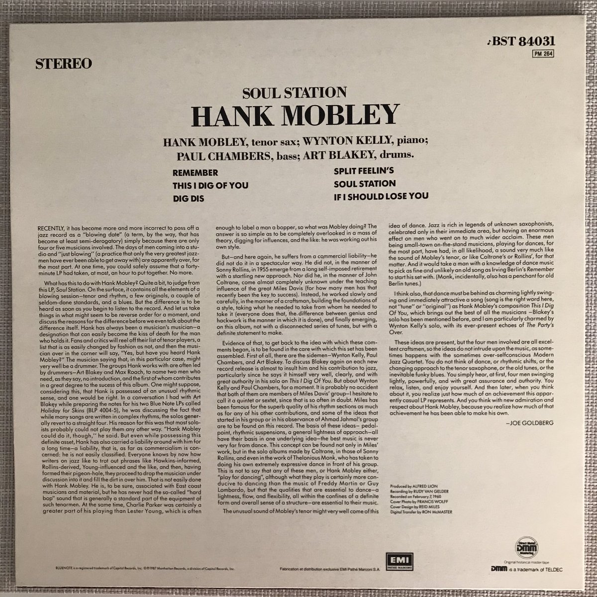 Another classic on the turntable #hankmobley #soulstation #bluenote #rudyvangelder #reidmiles #vinyl #jazz