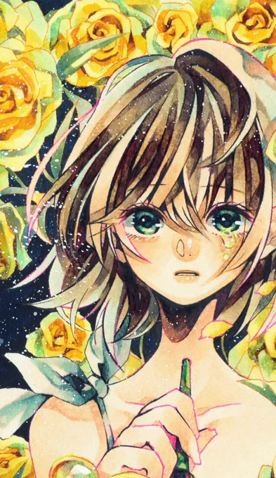 虚に漂う
#コピック
#華輝石展_ArtMoonBell 