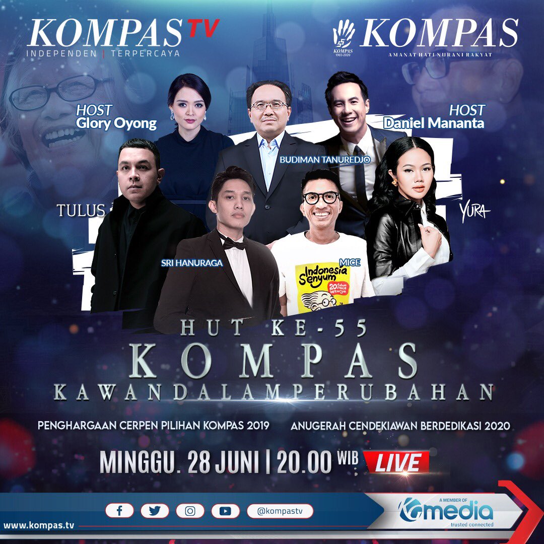 Lihat TULUS malam ini di perayaan ulang tahun <a href="/kompascom/">Kompas.com</a> yang ke-55 tahun secara langsung mulai pukul 20.00 WIB.
#AgendaTULUS