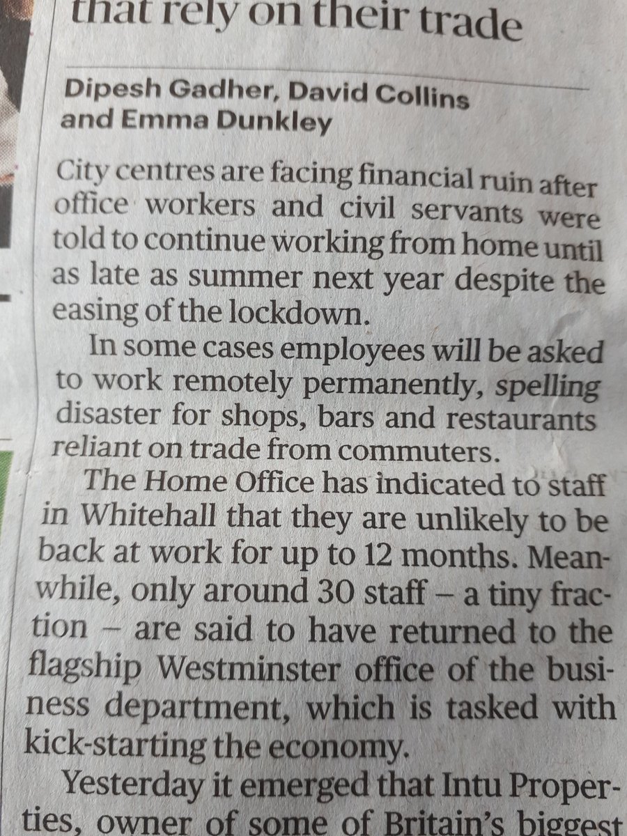 SO  if it's safe out there WHY has the government told their top civil servants to stay at home?