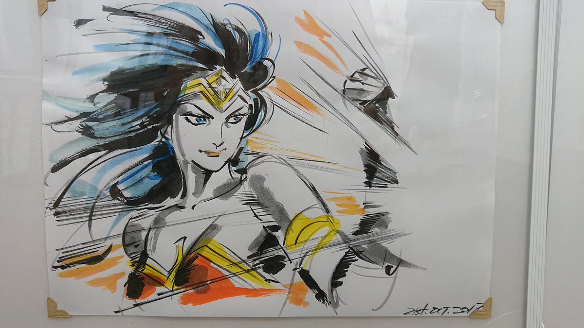 お気楽hal 44d 原宿のacg Laboさんで開催中の羽山淳一 Hayama11 先生の新刊発売記念展には多くの生原画が展示されていますが その中にアメリカのtvや映画関係のキャラクター絵も三点 グリーンアロー ワンダーウーマン そして ブレードランナー から