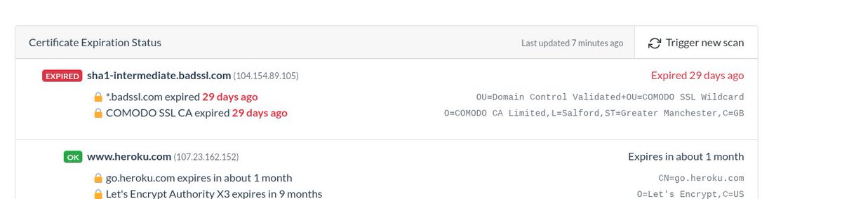 HowFastMonitor's tweet image. HowFast lets you see when your #HTTPS certificates are going to expire so that you don&apos;t forget to renew them (if you&apos;re doing it manually). Since a few hours ago, you can now trigger a new scan to make sure you have properly renewed your certificates!

#DevOps #webperformance