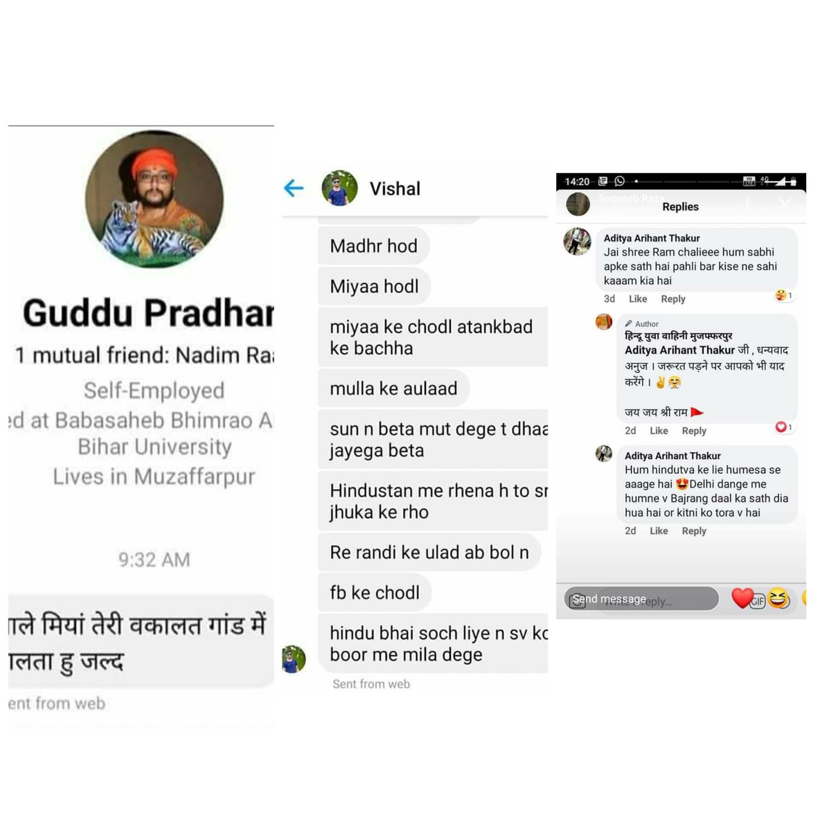 tauseefqamar007's tweet photo. Let dis cntry live wd its spirit of co-existence 4 all faiths, caste, creed, &amp; gender. But on a frequent interval, Sanghi bigots appear 2 spit the venom 2 rapture d social bound especially between the Hindu-Muslim community.
Book him &amp; let d perpetrators be in jail.
@NitishKumar https://t.co/wi7mZTju5J