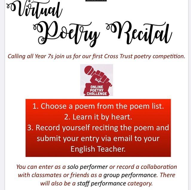 kings_liverpool's tweet photo. A reminder for all Year 7! #poetry #crosstrust #getinvolved #ASPIRE https://t.co/qNvKTq9uJ2
