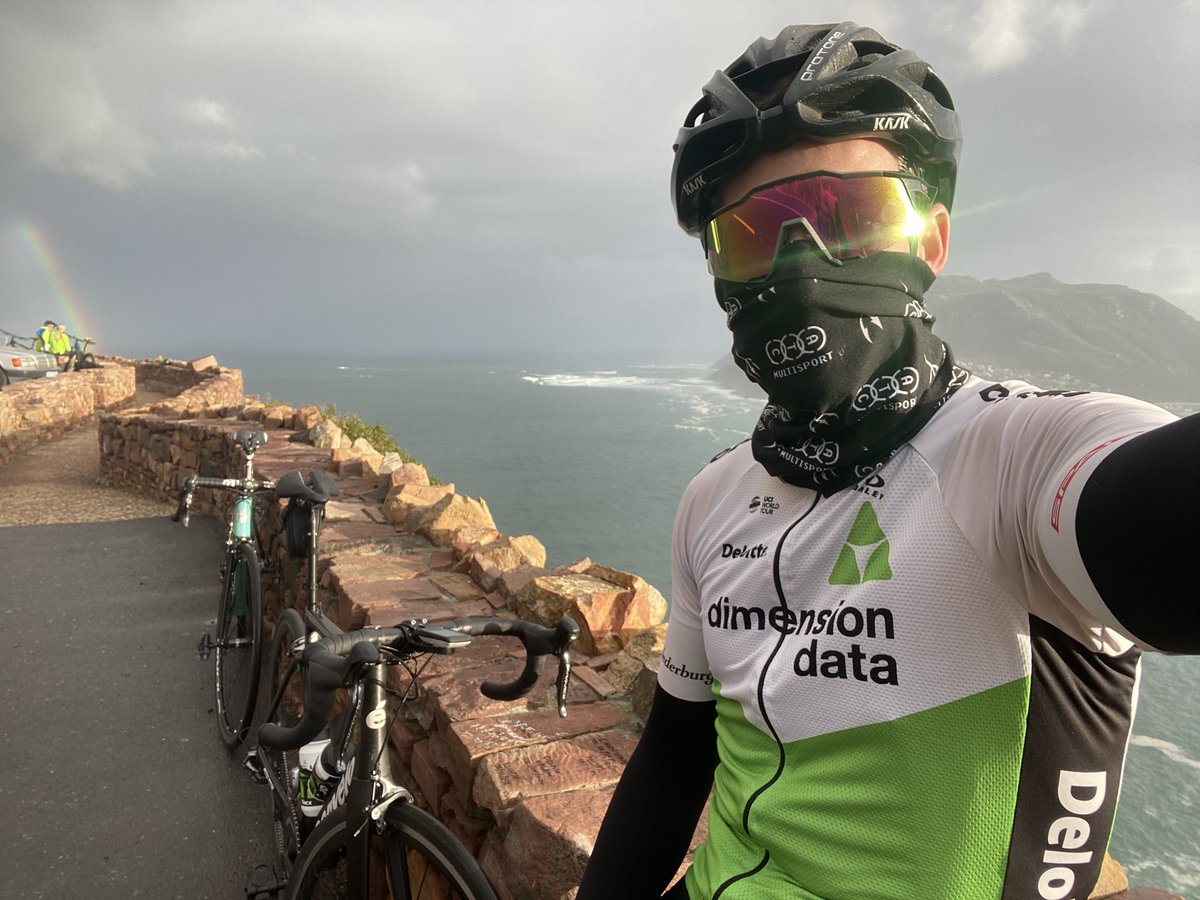 Day 2 done for #NTTPartnerChallenge and #TeamRGibbons @NTTProCycling  around a wet Cape peninsula <a href="/allcapetown/">Cape Town</a> <a href="/ChapmansPeakSA/">Chapman's Peak Drive</a>