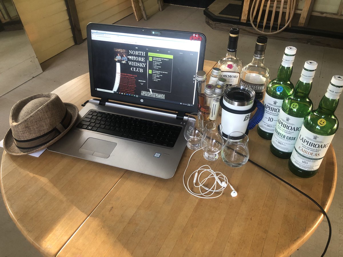 noshwhiskyclub's tweet photo. No better way to spend a summer evening than w/ Mr. @simonbrooking sipping @Auchentoshan , @bowmore &amp; @Laphroaig whisky! Many thx to the entire @SuntoryWhisky ✌️❤️🥃 All our virtual tastings benefit the @gr8bosfoodbank through the @drams4fams initiative! Thx to all who donated!! https://t.co/cJi9vRa14G