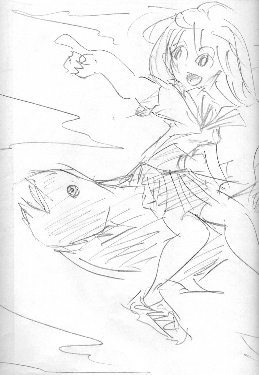 あまりあげるものがないので魚に乗った女子高生のボツ案をご覧ください 