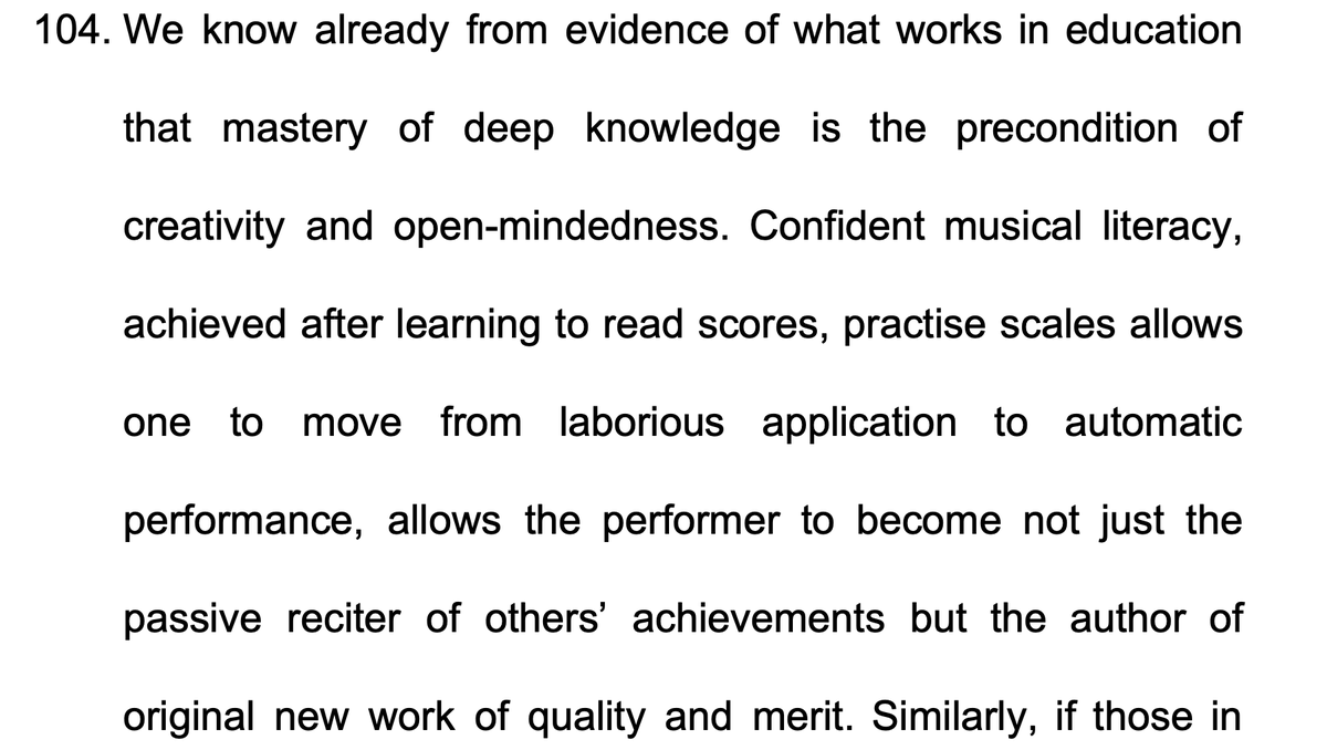 Long term Gove fans: his greatest hits are in the speech, including the idea that you can only be creative when you have “mastery of deep knowledge”. Presumably this means my kids will need constant testing on fronted adverbials before they can achieve anything in life.