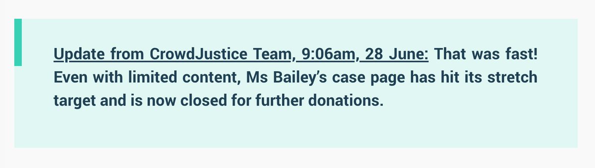 12. This is the statement they put on her appeal page just after 9am. They are trying to suggest this is normal. It is not.