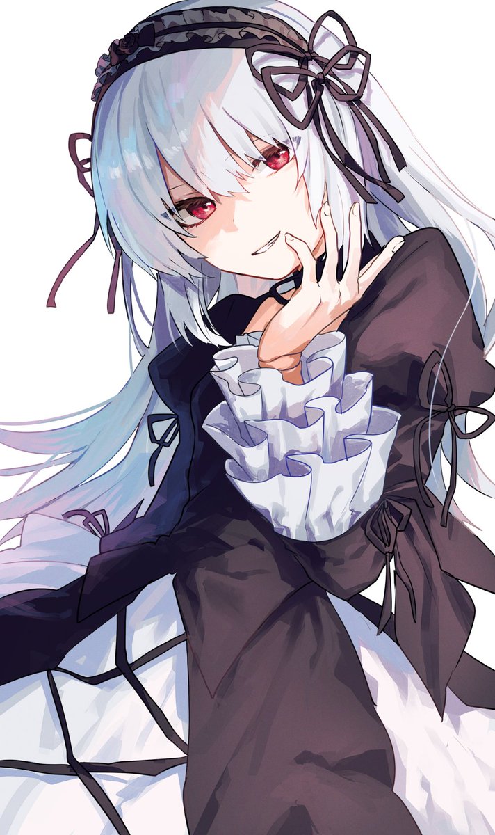 suigintou 1girl solo dress long hair red eyes long sleeves hairband  illustration images