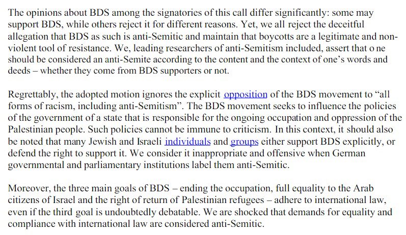 240 Jewish and Israeli scholars, including internationally-recognised experts on antisemitism, addressed the German parliament last year, regarding the BDS movement for Palestinian rights.  https://www.scribd.com/document/412475185/Call-by-240-Jewish-and-Israeli-scholars-to-German-government-on-BDS-and-Anti-Semitism