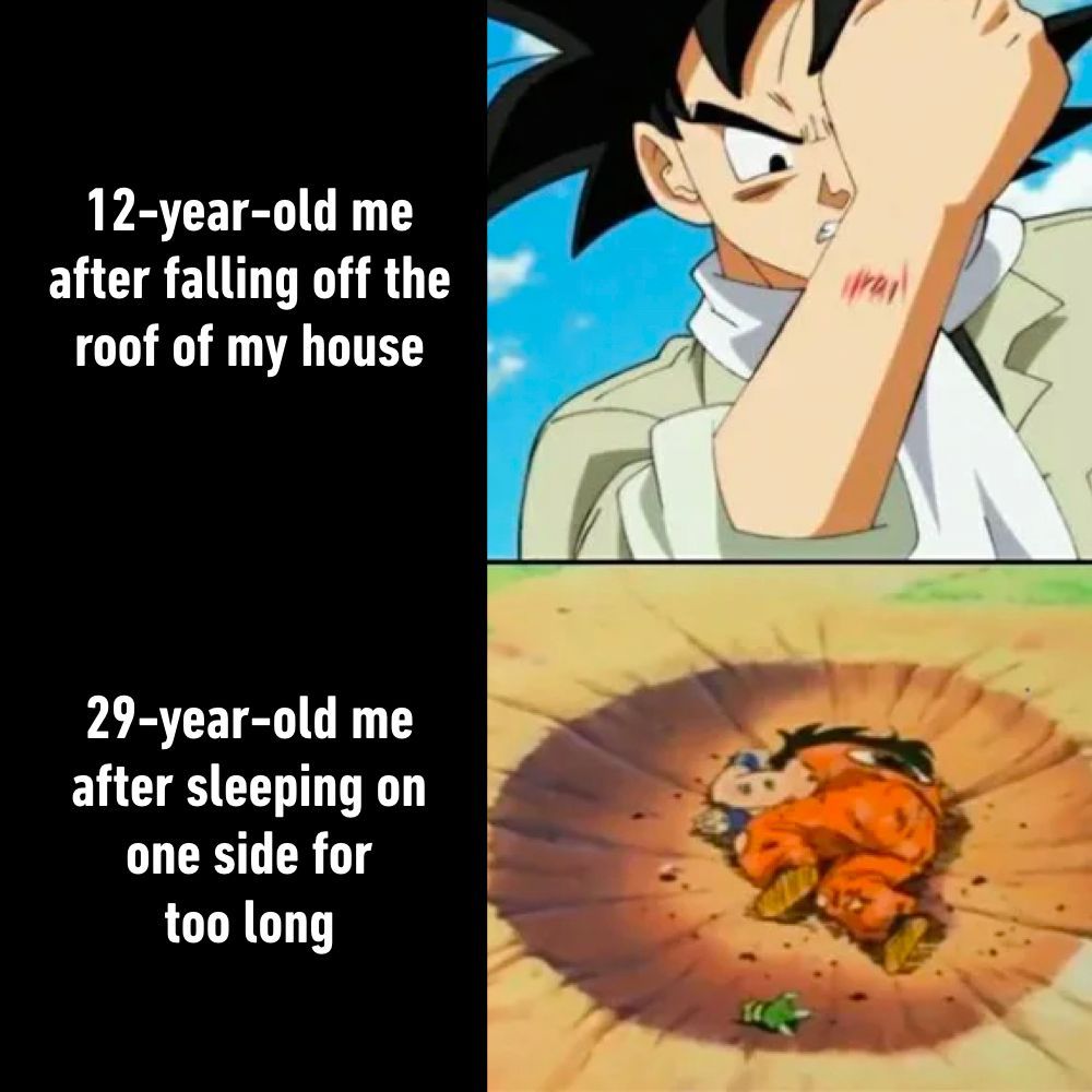 9GAG's tweet photo. It hurts to get out of bed https://t.co/jLuiakGZTw
