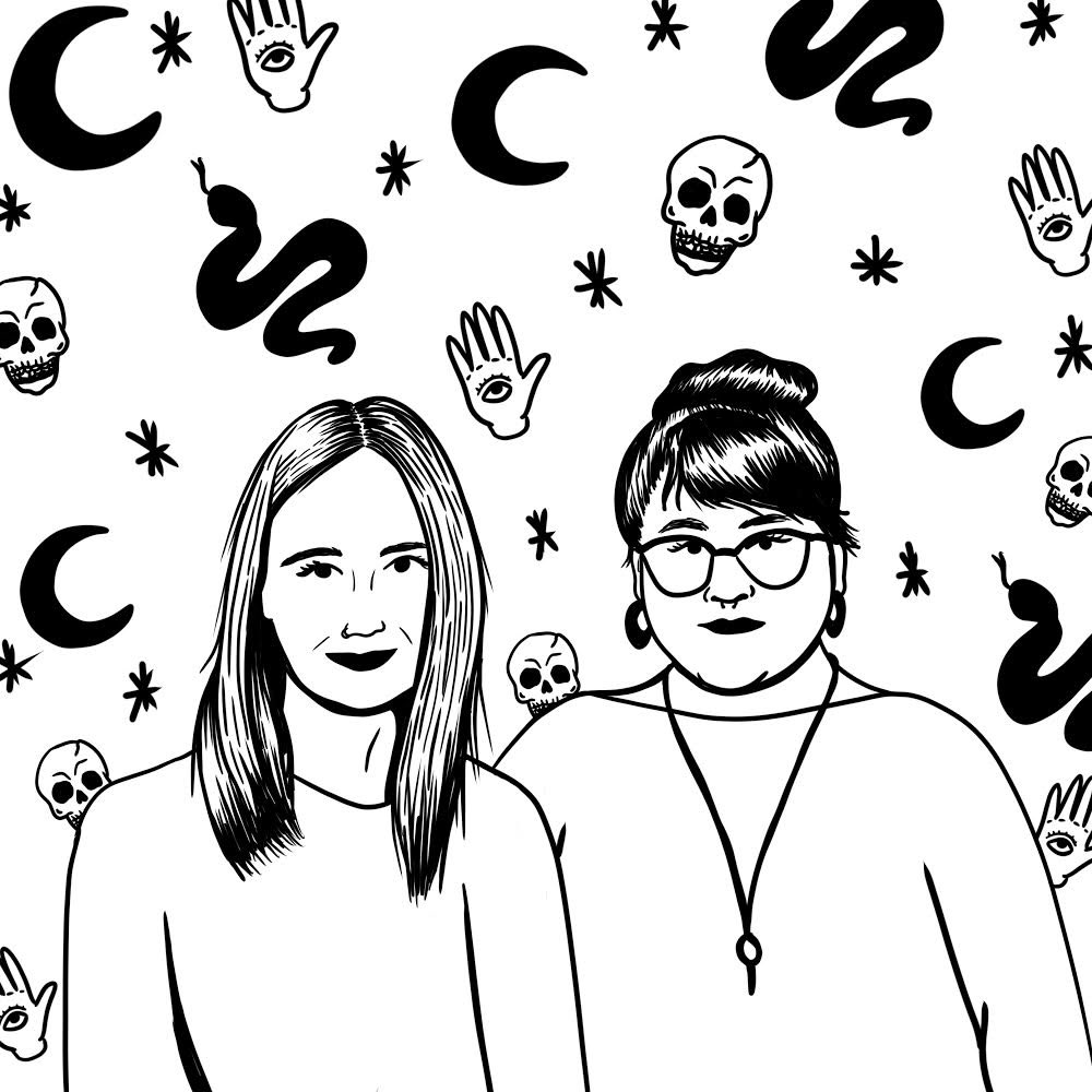 FemmesMacabres's tweet photo. Aren’t we just totally creep-cute in this illustration by the mega talented @TriciaDoesStuff?  💀 We reached out to her last month to design a portrait of us for Femmes Macabres and she totally nailed it — especially with the spooky background pattern!

🔮⚰️🐍 https://t.co/OlrODNxSkF