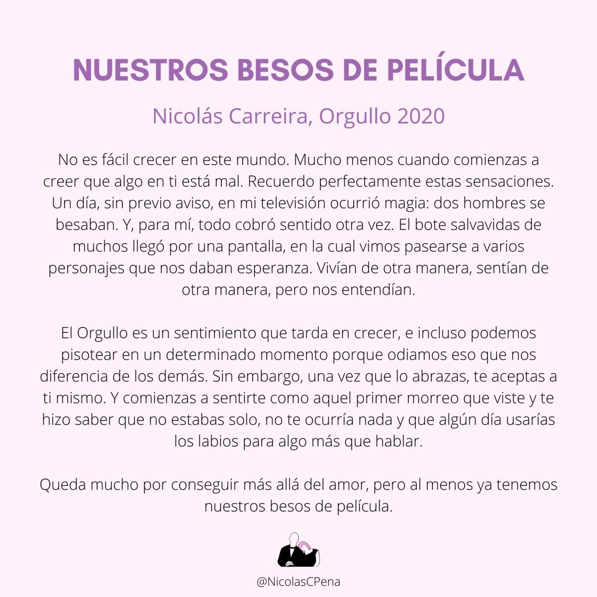lodelamor_'s tweet photo. Queda mucho por conseguir más allá del amor, pero al menos ya tenemos nuestros besos de películas. #Orgullo2020 

✍️ @NicolasCPena 
🎨 @emmamorch https://t.co/wNDZfUpZPd