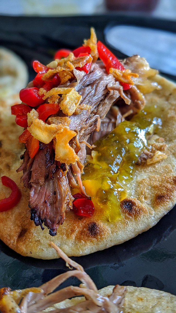 TheF00dBae's tweet photo. Fatty part of the lamb in Afghan style tacos aka Nacos with Afghan green chutney, brisket nacos with chillies &amp; crispy fried onions &amp; jalapeño jam. Best breakfast EVER https://t.co/RPCjxompbu