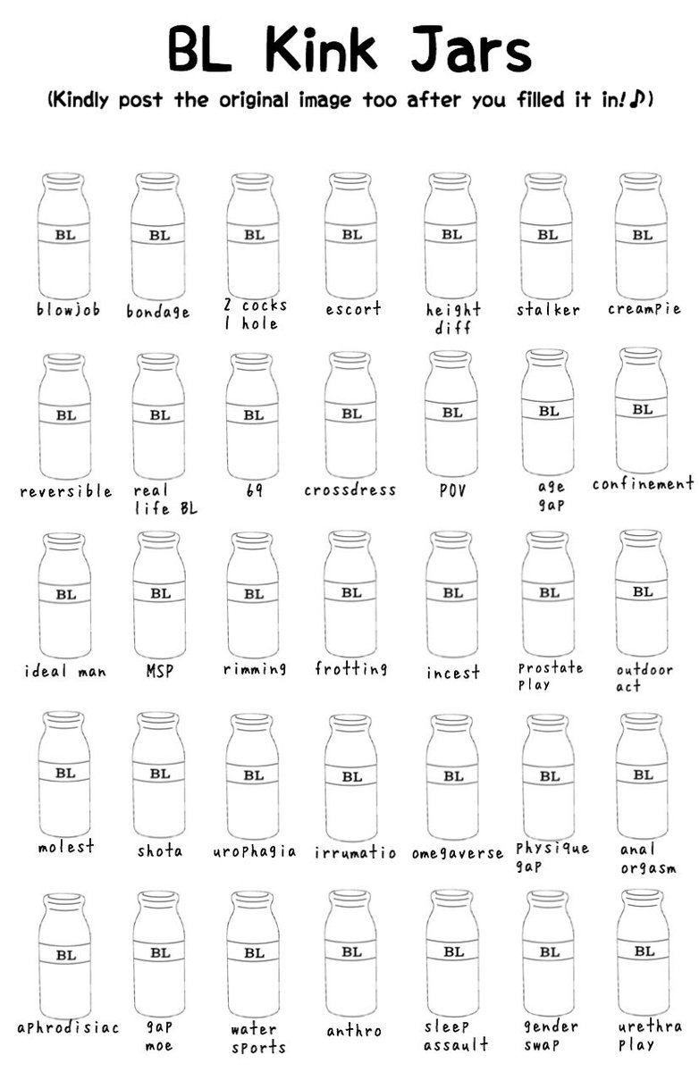 mochikouki's tweet photo. I’ve created a BL edition of that popular “Kink Jars”!!
It’s called “BL Kink Jars”!!!
(๑´ω`ノノ゙✧ *claps*
Use these tags!↓
#BLKinkJars #BLJarsOfKink
#BL #fujoshi #fudanshi
#KinkJars #JarsOfKink
#PleaseRetweet
Translation: amano (@amanojakusama ) https://t.co/RU2yt8a0oa