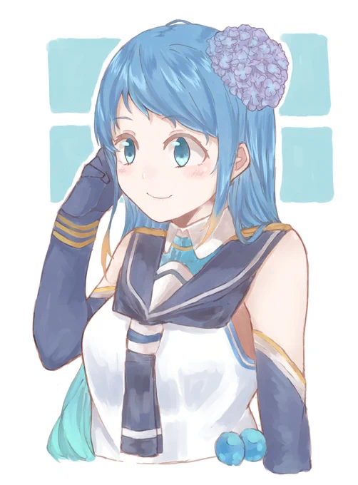 梅雨になると頭に紫陽花が生えてくるタイプの五月雨ちゃん 