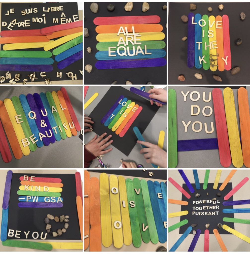 MissEWalsh's tweet photo. The students always say it best... #PrideMonth #studentvoice #freetobeme #affirmingspaces #everyday #everyclassroom 🌈 https://t.co/H5jMQHEPkU