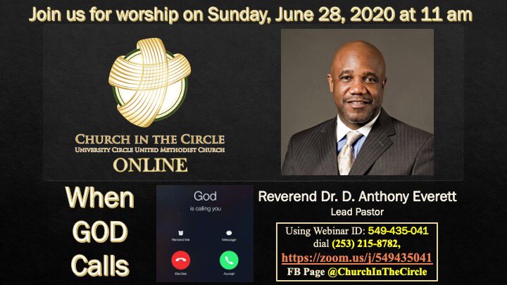 CircleChurch's tweet photo. Last week, we Overcame Rejection! Today, we answer When God Calls!  It’s almost 11 am and preaching time!  Are your ready! ⁦@RevDrDAEverett⁩ https://t.co/UV0dVF233N
