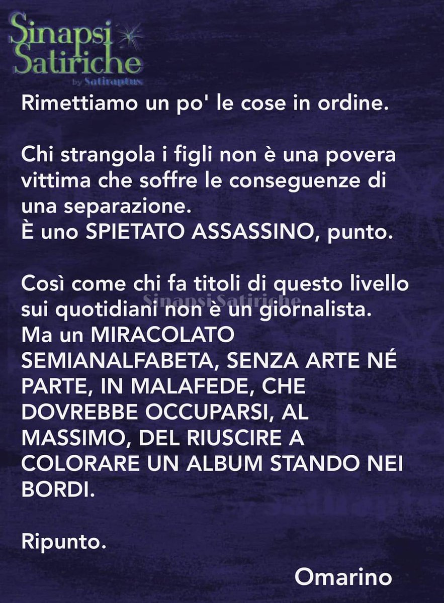 Satiraptus's tweet photo. #lecco #bressi #figlicidio
#Omarino https://t.co/OnibLh5jgd