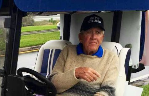 Trump shared a video of numbskulls in a Florida retirement community leading a pro-Trump golf cart parade.But there is a hero in this story.His name is Ed McGinty.Meet Ed.1/