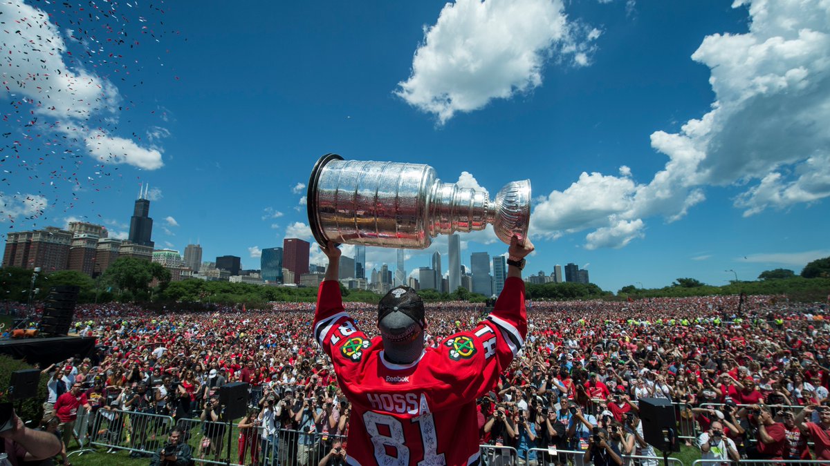 NHLBlackhawks's tweet photo. #OnThisDay in 2013, we had a pretty big party. 

Were you there with us?! #OTD https://t.co/S3SibyFUkN