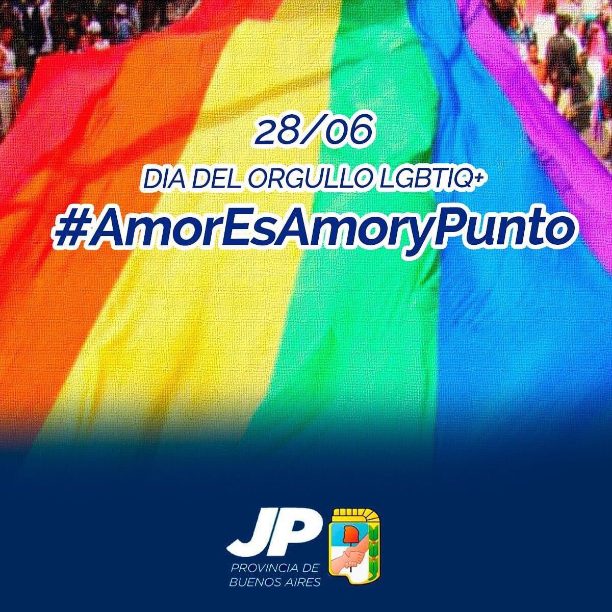 CamiloGarcia52's tweet photo. Hoy es el día del orgullo LGBTIQ+ !!!Igualdad para todos y todas, con libertad y diversidad es lo que nos debemos como sociedad. En este día reivindico el derecho de ser libres para elegir y así construir una sociedad más justa. 
#AmorEsAmorYPunto 
#OrgulloLGTBI 
#JPBuenosAires https://t.co/4CfXRkQmrC