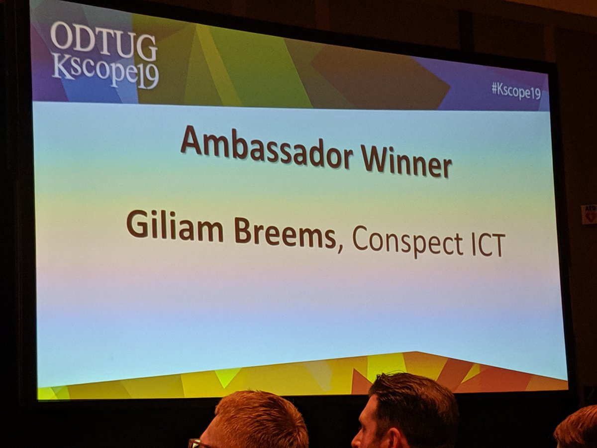 evrocs_nl's tweet photo. We're not in Boston for @odtug #KScope20
So here's #KscopeThrowback

Closing session/Awards
- KScope13: Top five speakers
- KScope14: Best first timer
- KScope16: ODTUG Speach
- KScope19: Best Ambassador https://t.co/mQ9D0kP8TT