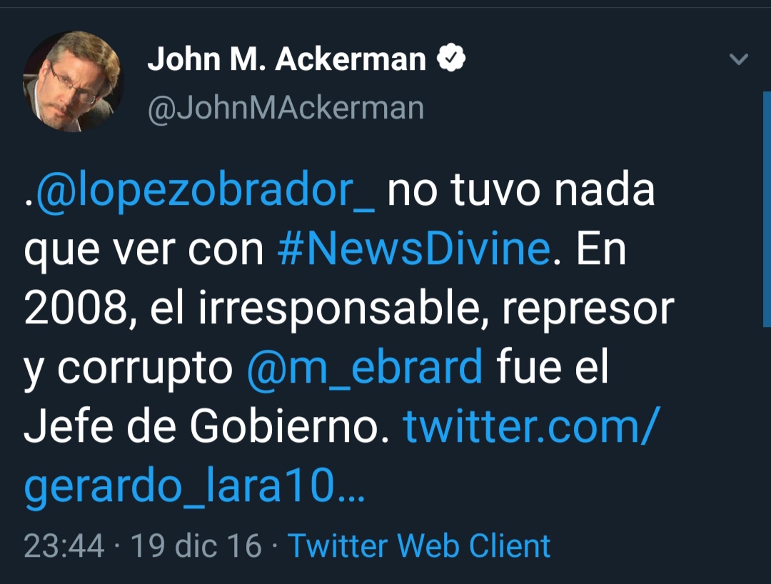 Canciller <a href="/m_ebrard/">Marcelo Ebrard C.</a>:

¿Alguna opinión sobre este interesante tweet del Dr. Houses <a href="/JohnMAckerman/">John M. Ackerman</a>?