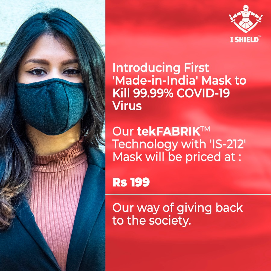 IshieldIndia's tweet photo. IShield Unveils The Reusable Mask That Kills COVID-19 
#Corona #CoronavirusIndia #coronawarriors #facemasks #Masks #reusable #reusablemask https://t.co/tsroS34koJ